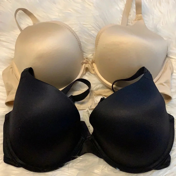Lot of two Maidenform bras 36C black & tan - Picture 1 of 2
